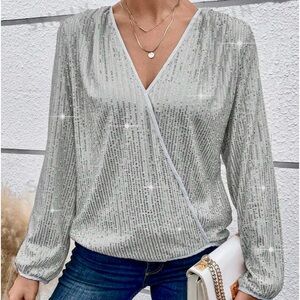 Long Sleeved Sequined Shirt Brand New